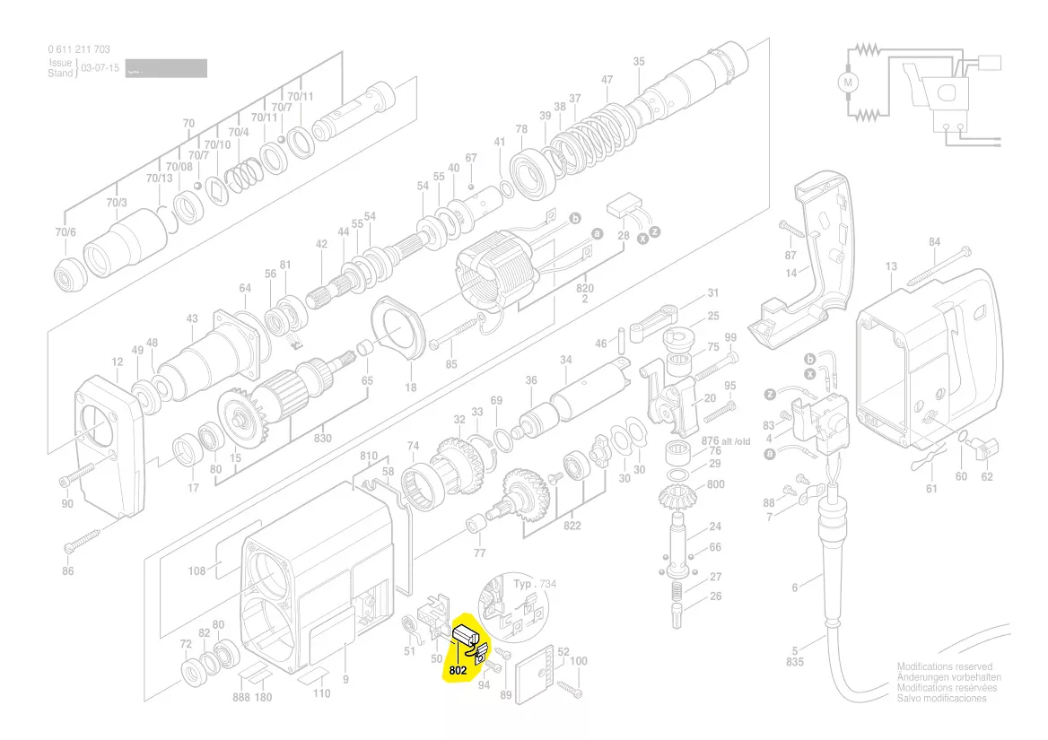 Balais charbon réf. 1 617 014 106 BOSCH